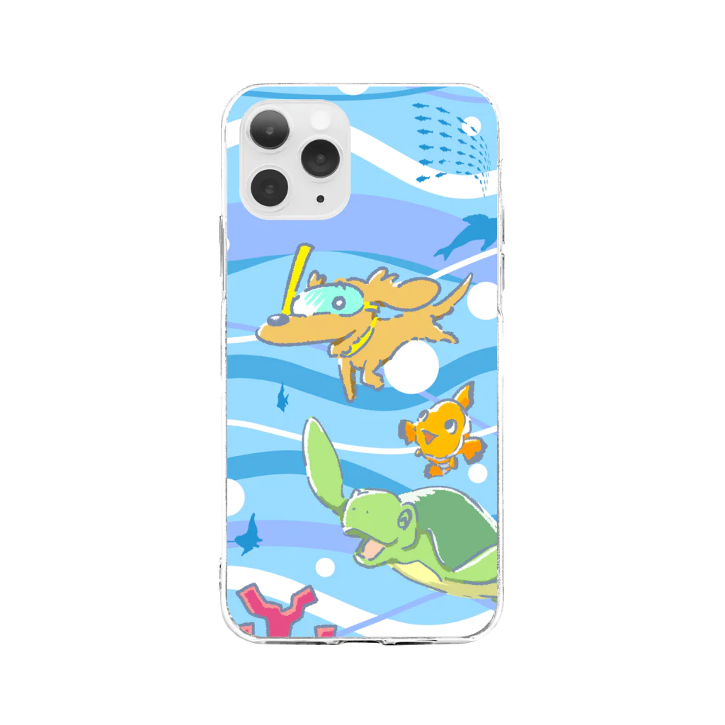 スーパーわんわんズのスイムわんこ Soft Clear Smartphone Case