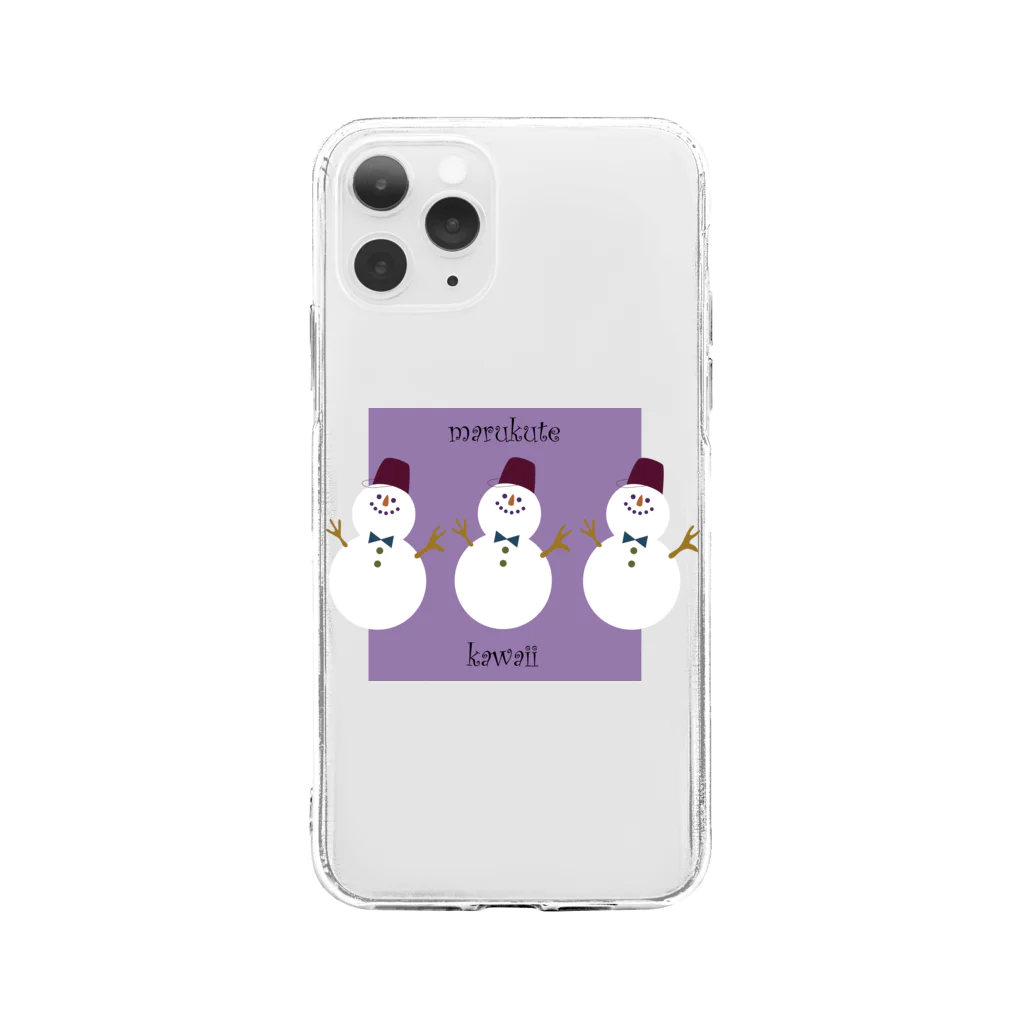 Hinaのまるくて かわいい purple Soft Clear Smartphone Case