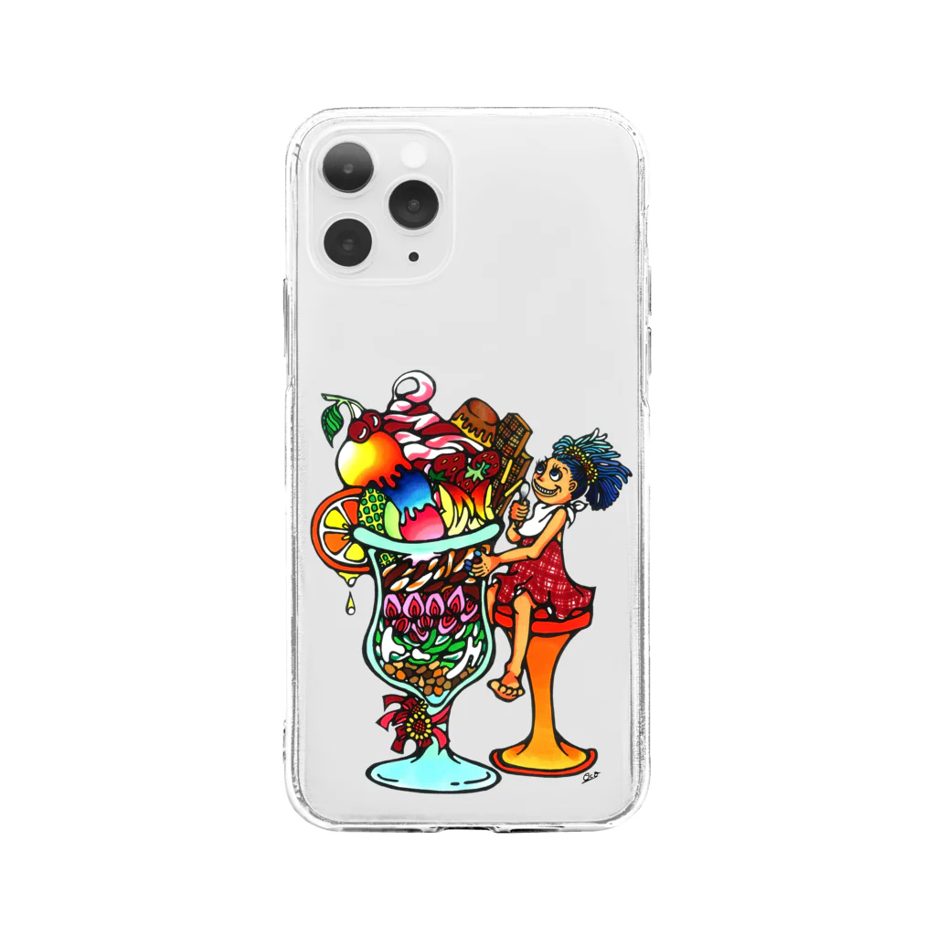 ◆◆◆◆ OCO's SHOP ◆◆◆◆【POP ART】の🌈big pafe Soft Clear Smartphone Case