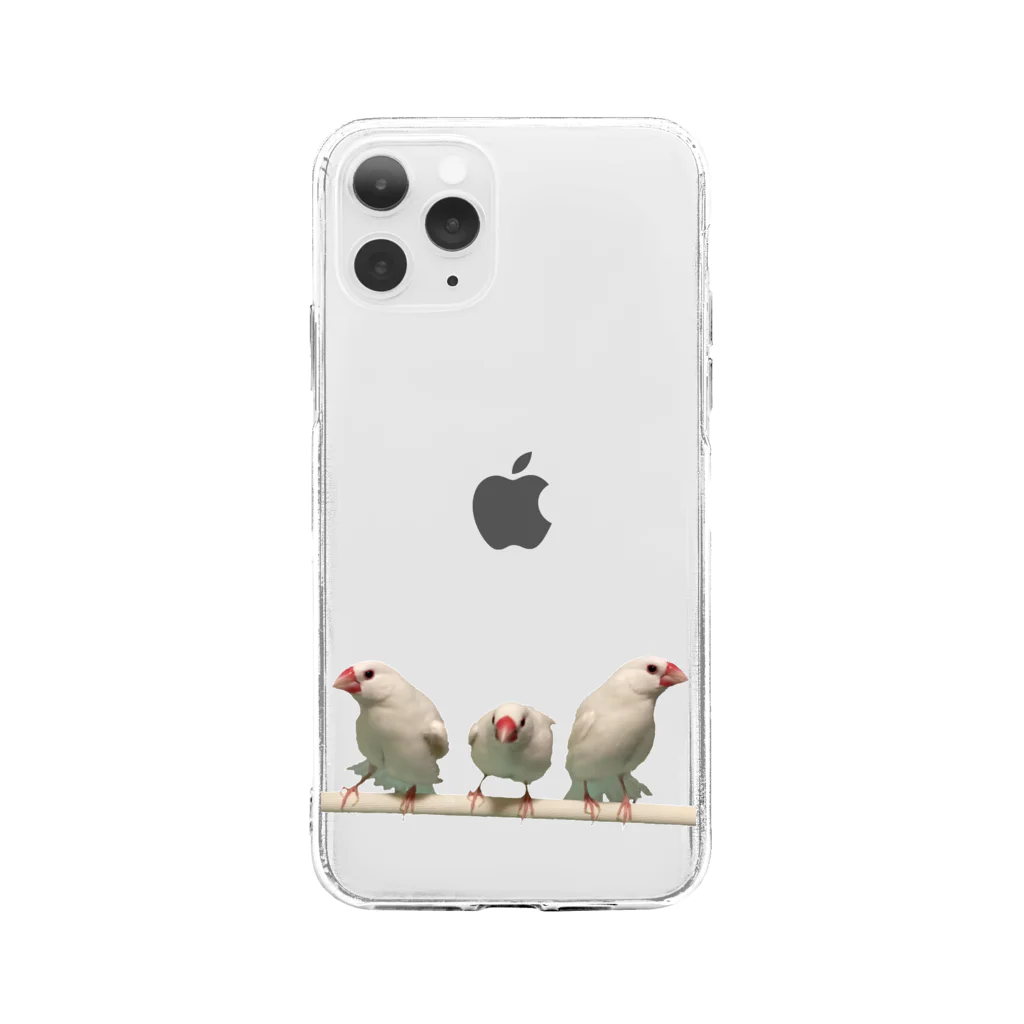 まろにーの倉庫の180°文鳥 Soft Clear Smartphone Case