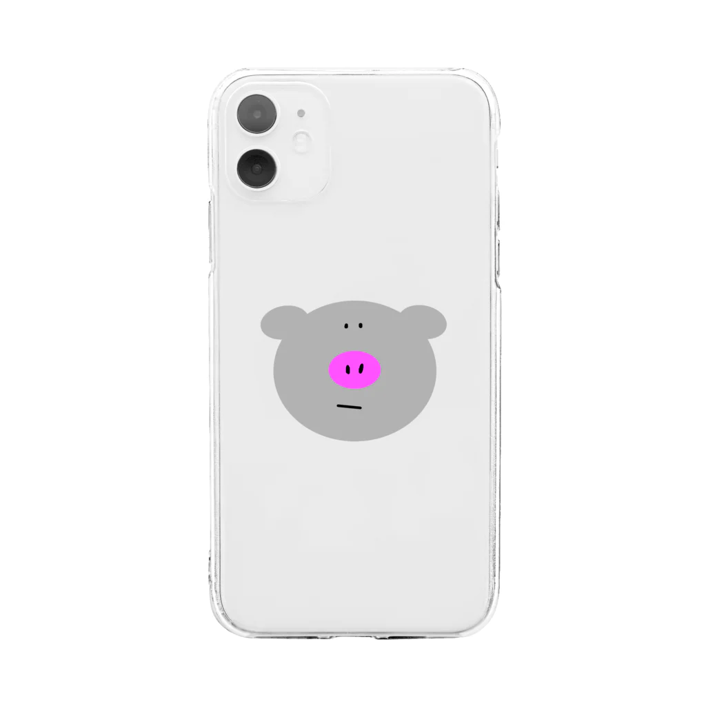 よこづな文庫のイベリコぶた。 Soft Clear Smartphone Case