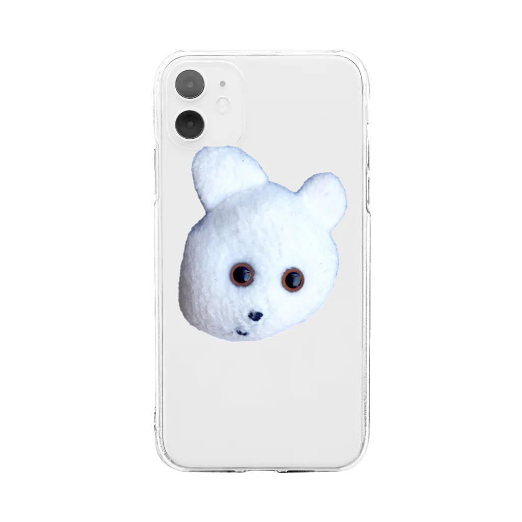 くまきちショップやさんのくまきちフェイス Soft Clear Smartphone Case