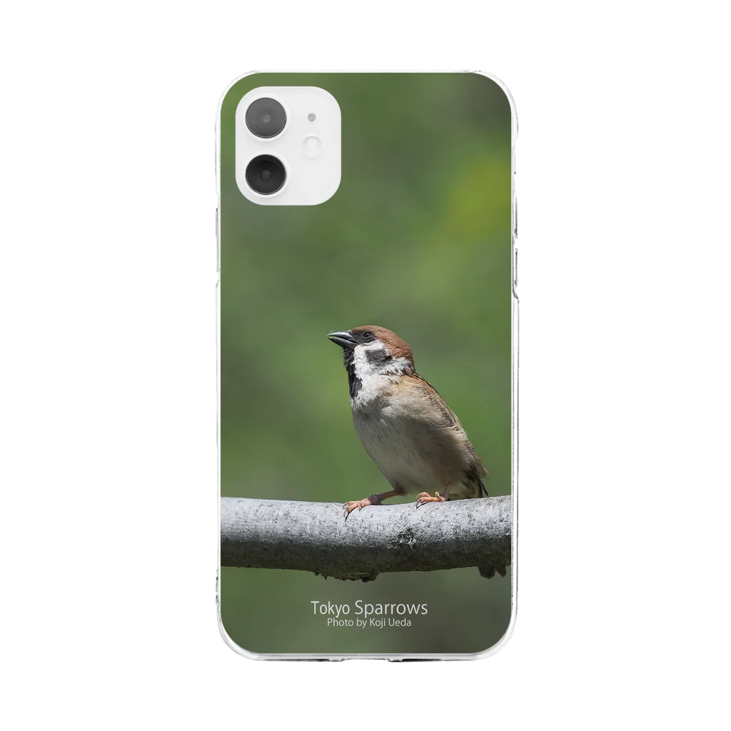 “すずめのおみせ” SUZURI店のSparrow iPhone case ソフトクリアスマホケース