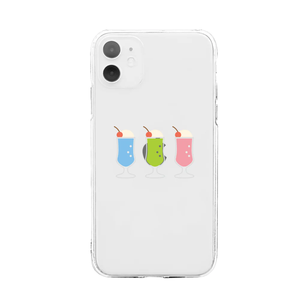 marinaのクリームソーダ（3 colors） Soft Clear Smartphone Case