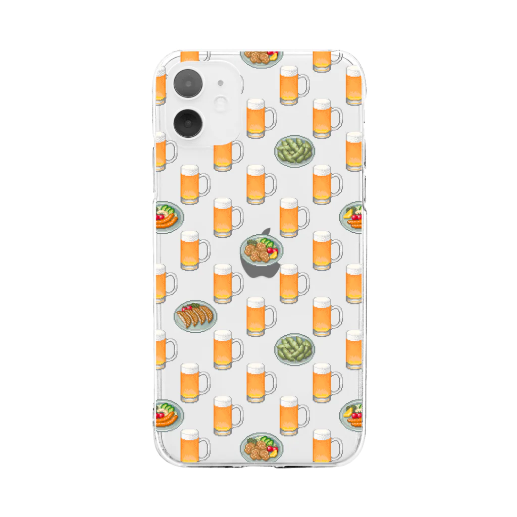 猫と釣り人のDRINK_FB_1 Soft Clear Smartphone Case