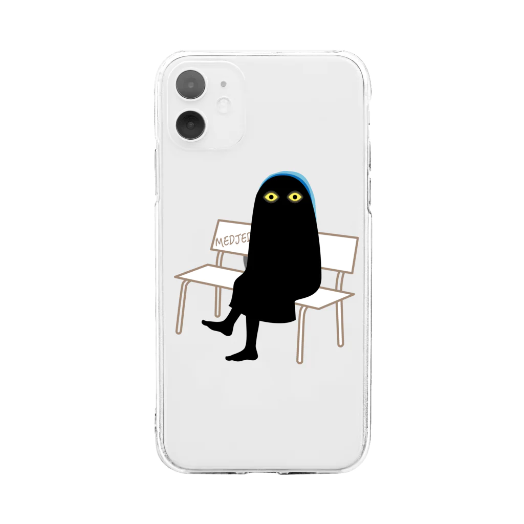 umeumeの座るメジェド Soft Clear Smartphone Case