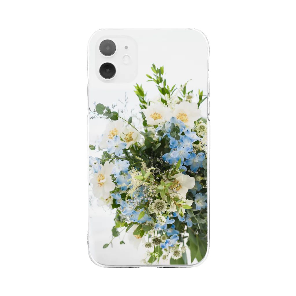 Chiyo.Wan(🐕🕊️のお店)の草花のブーケ💐 スマホケース Soft Clear Smartphone Case