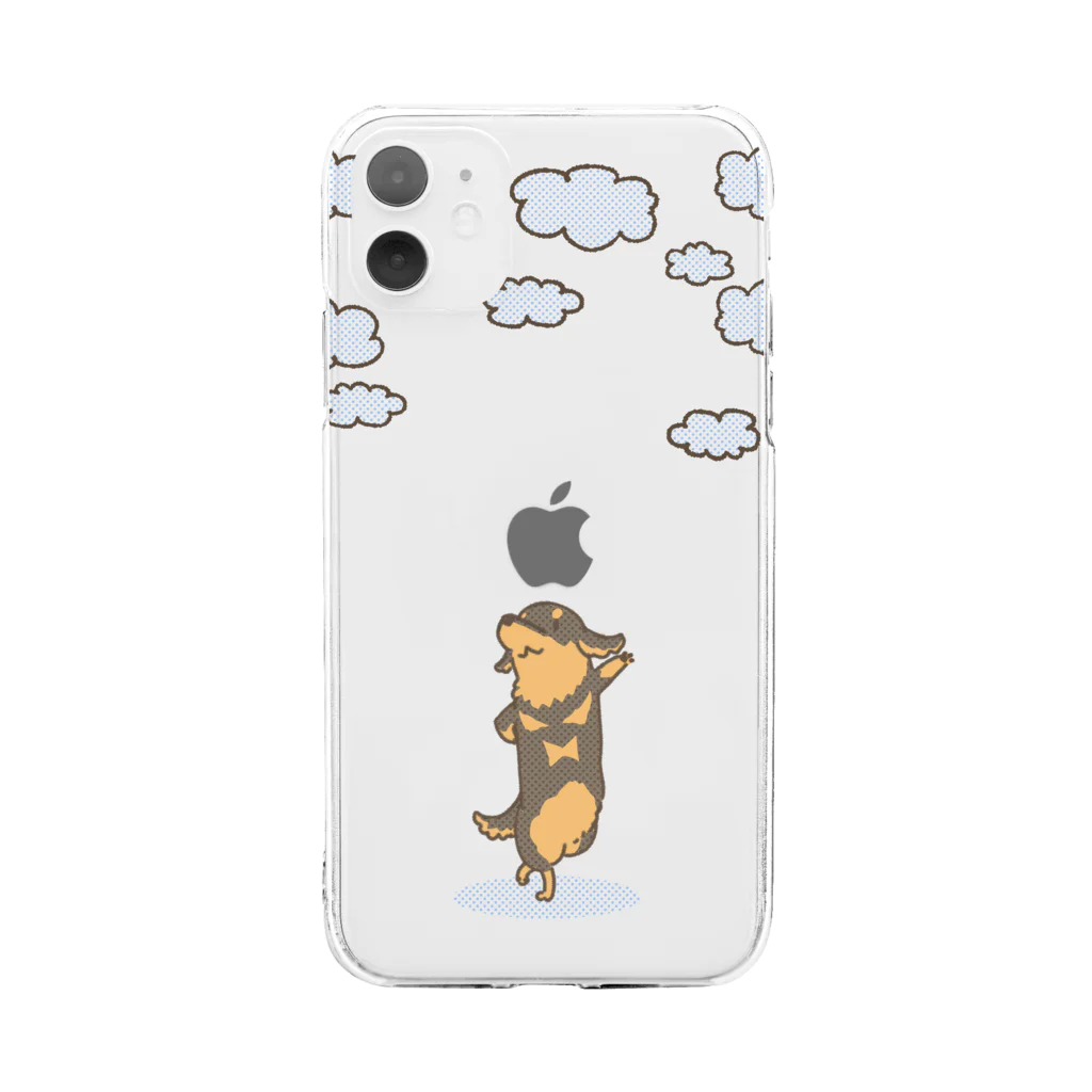 真希ナルセ（マキナル）の雲とダックス（ブラタン） Soft Clear Smartphone Case