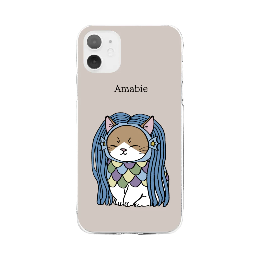 nemuruのアマビエねこ Soft Clear Smartphone Case