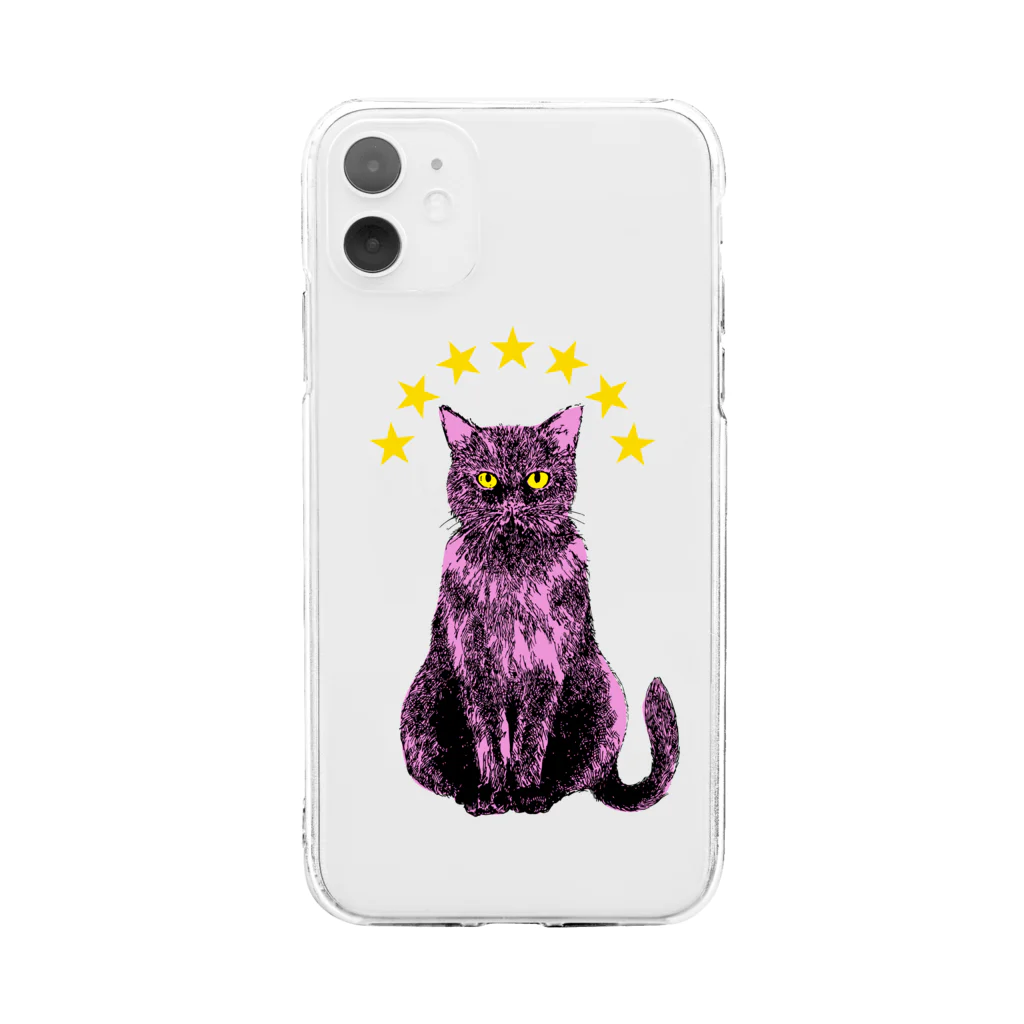 nemunoki paper itemの黒猫のヴィヴィ Soft Clear Smartphone Case