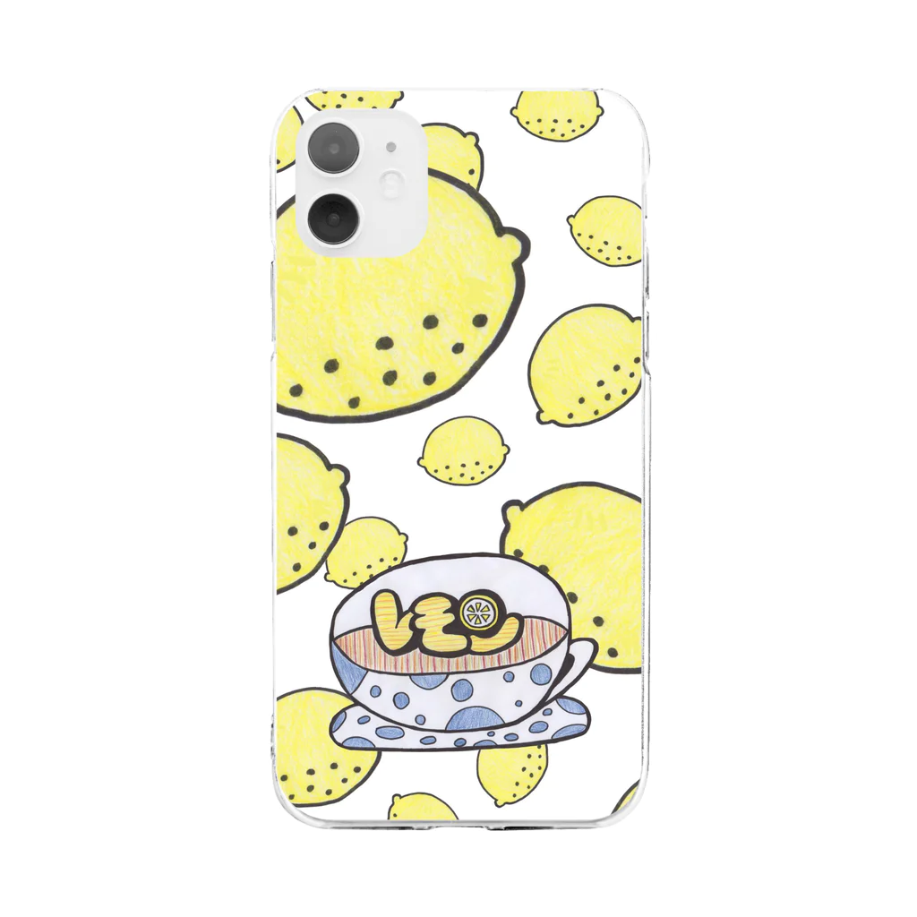 N子の絵日記の私はレモンティーが大好きです！(レモンシャワー) Soft Clear Smartphone Case