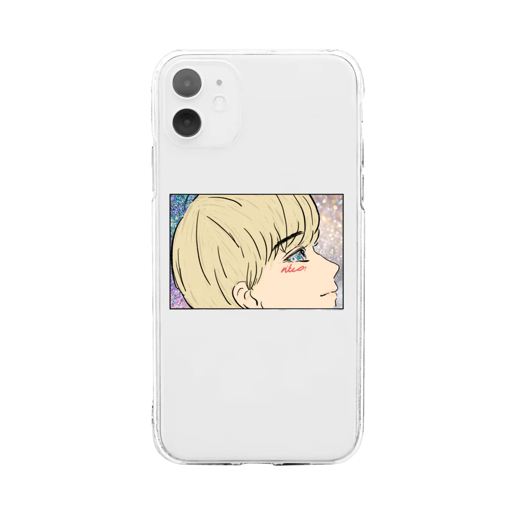 👵🏻のキラキラ Soft Clear Smartphone Case