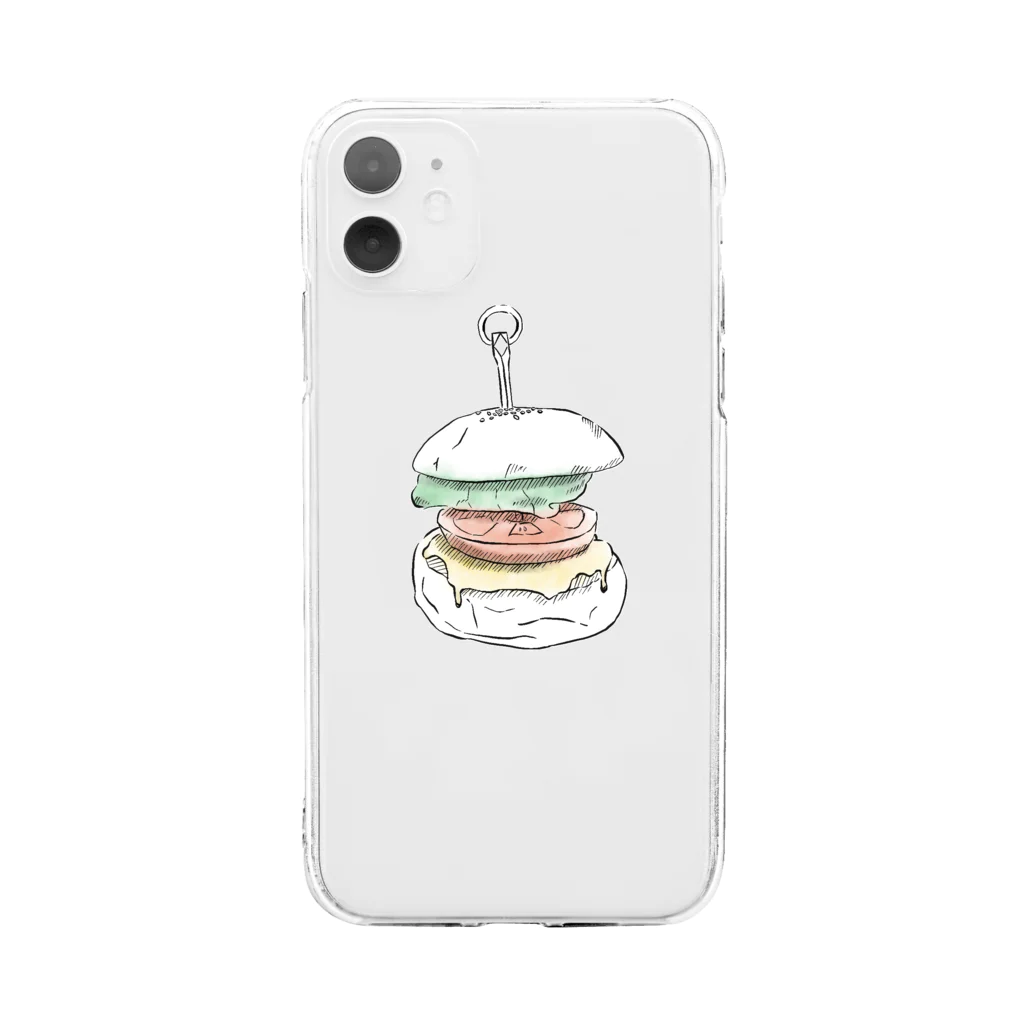 milkのhamburger ソフトクリアスマホケース