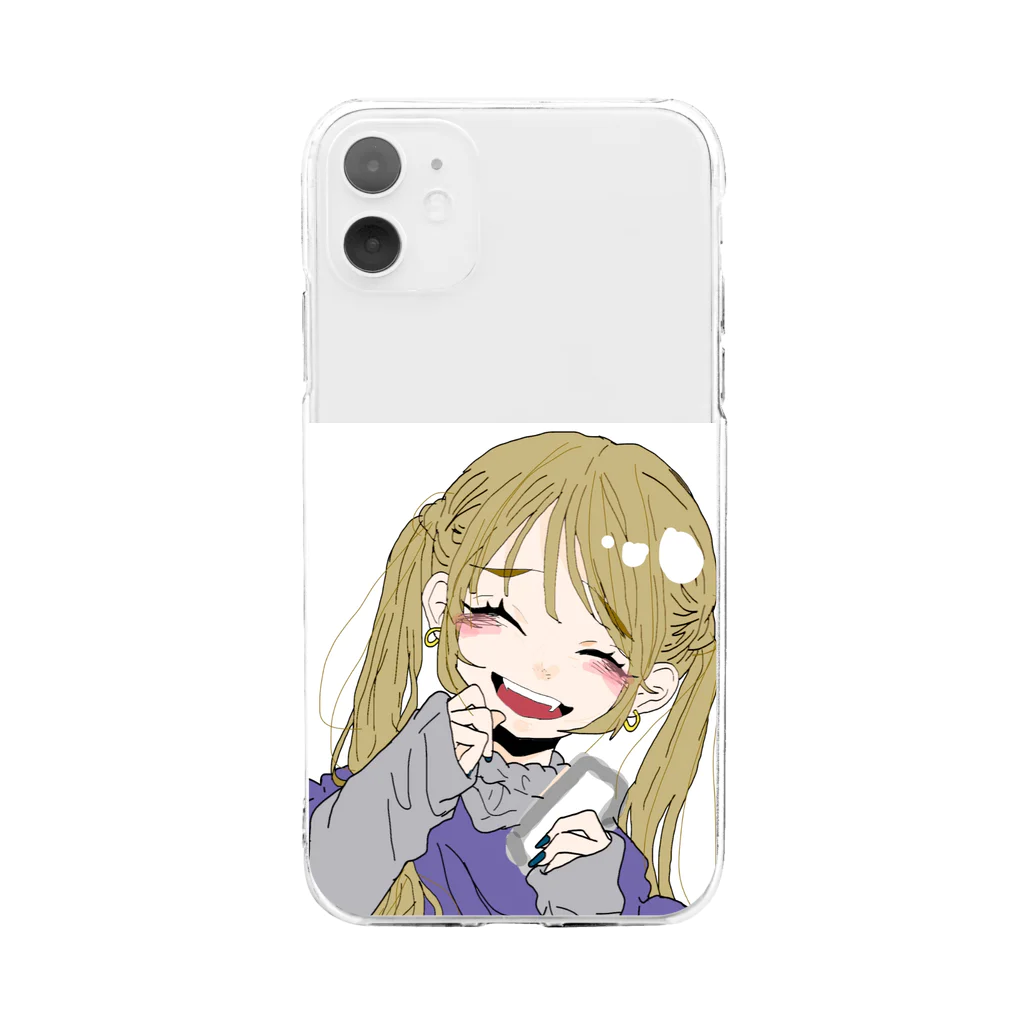 青リンゴのゆめかわいい女の子 Soft Clear Smartphone Case