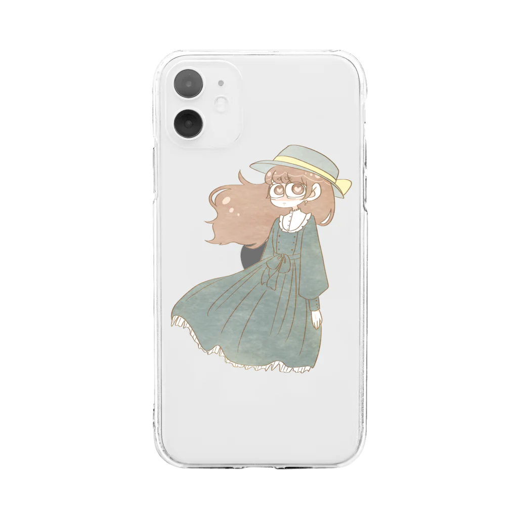 Cocohashop*の少女 Soft Clear Smartphone Case