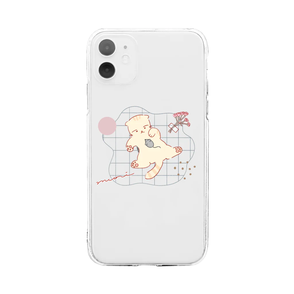 kiruta shopのmuni Soft Clear Smartphone Case