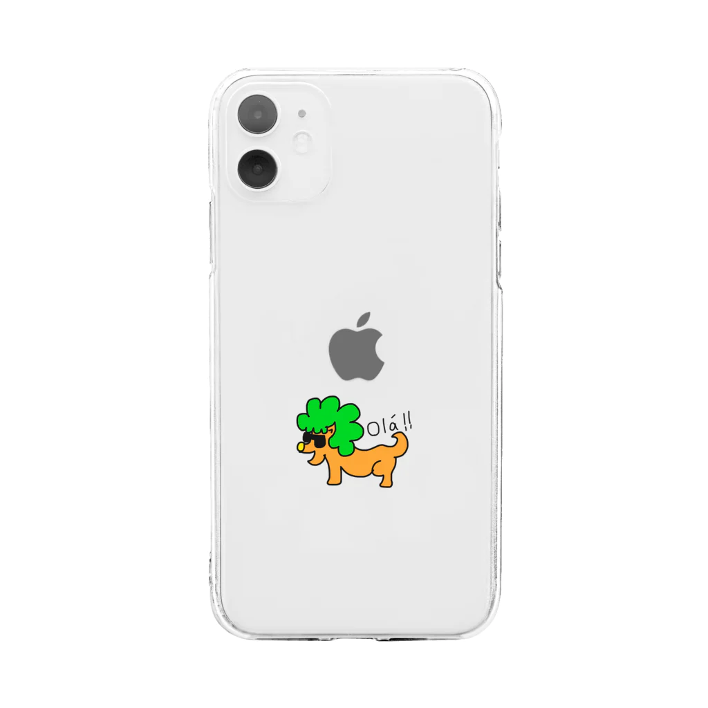 AFLO fanのAFLO dog Soft Clear Smartphone Case