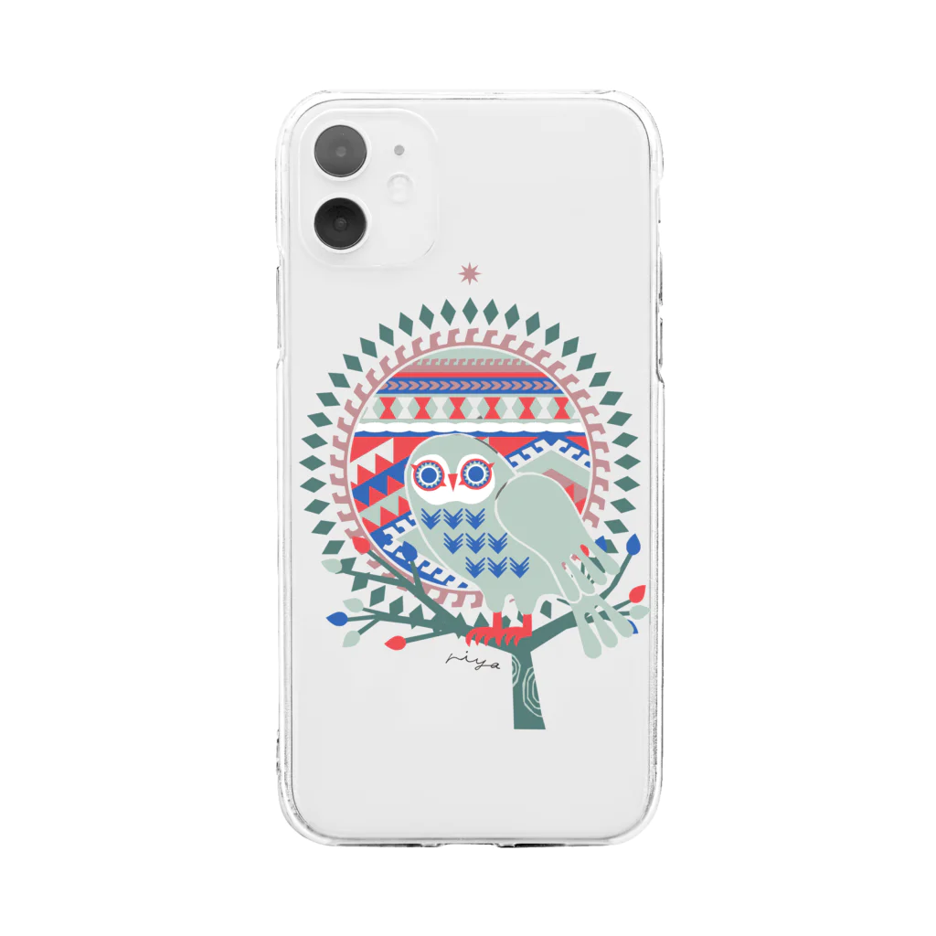 riya のOWL Soft Clear Smartphone Case