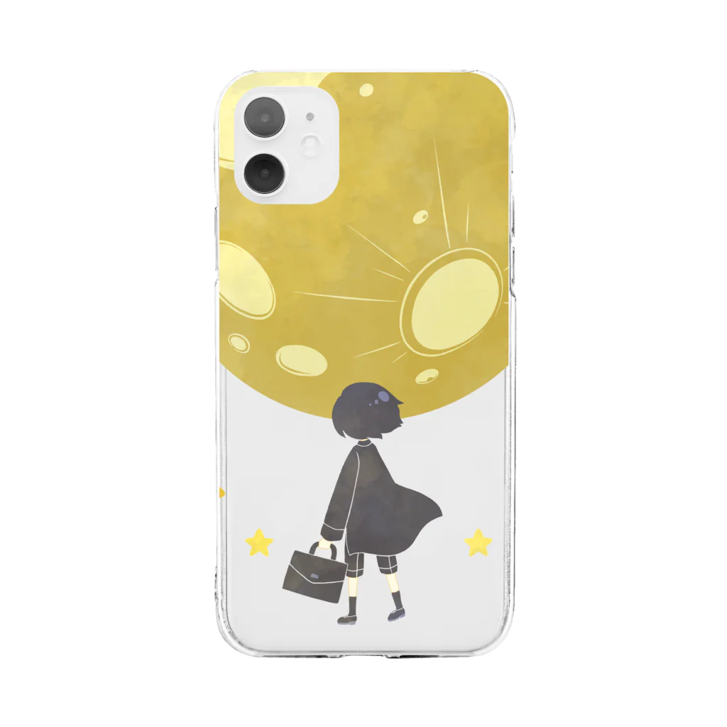 Cocohashop*の月と少年 Soft Clear Smartphone Case