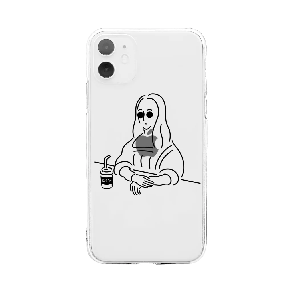 Aliviostaのモナリザ イラスト Soft Clear Smartphone Case