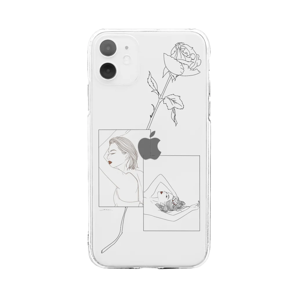 imuukiの【Imuuki | sae】 roseⅡ Soft Clear Smartphone Case