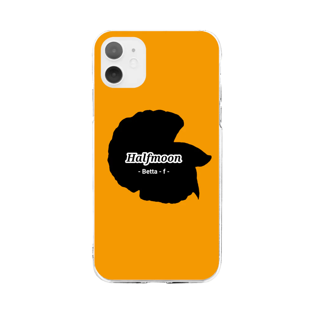 ☆ららくらら☆のHalfmoon Betta①Black(Marigold) Soft Clear Smartphone Case