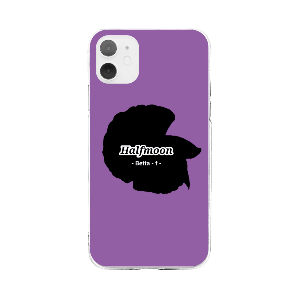 ☆ららくらら☆のHalfmoon Betta①Black(Mauve) Soft Clear Smartphone Case