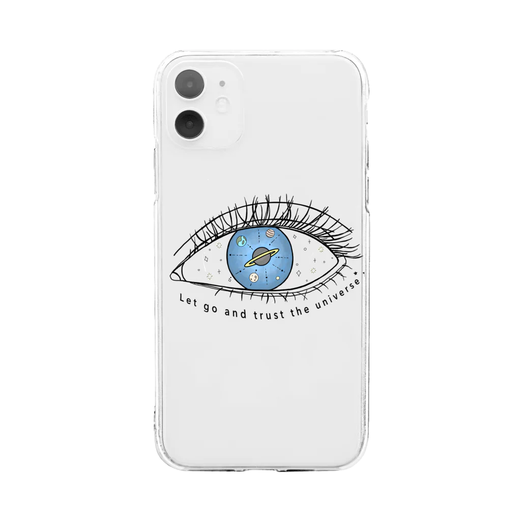 Cheeseart (Chi)のUniverse in the eye Soft Clear Smartphone Case