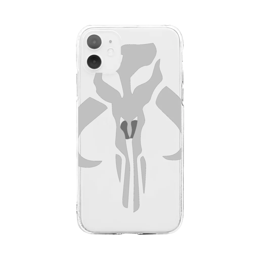 KLMI_CollectionのEmblem Front - Mando and Baby Y Back - Silver Soft Clear Smartphone Case