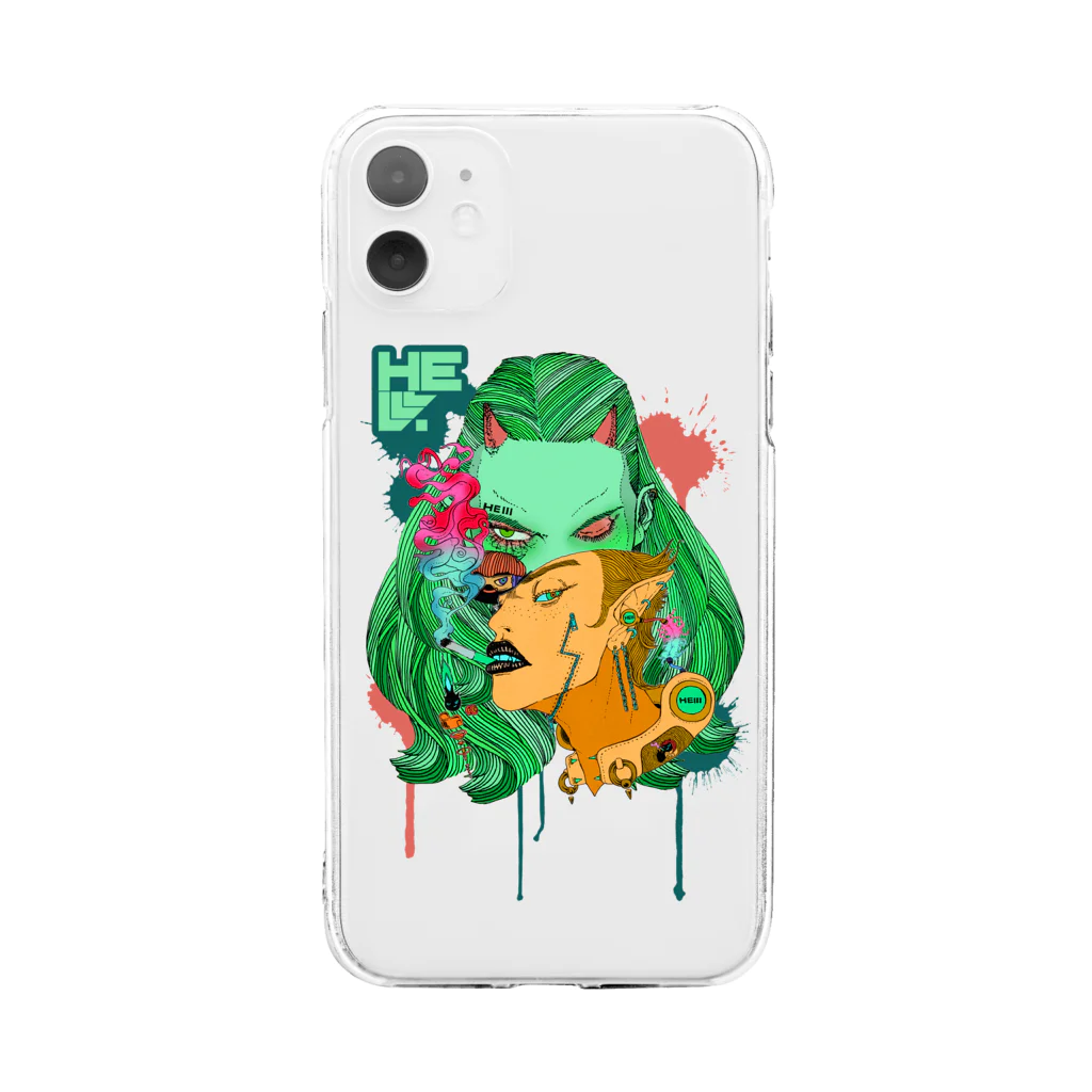 HElll - ヘル - の地獄で一服ヲ&目デ殺ス　クリアタイプ Soft Clear Smartphone Case