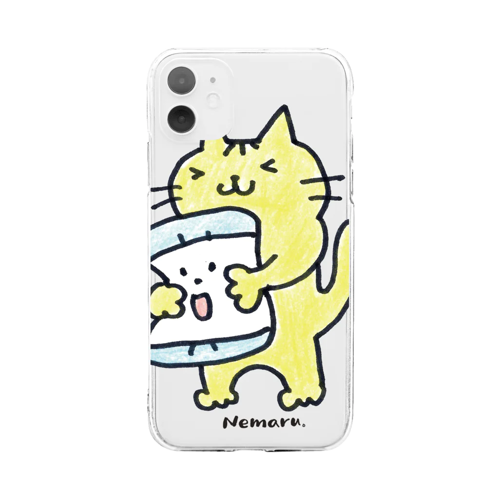 NEMARU andSHOPのトラちゃん2(Color） Soft Clear Smartphone Case