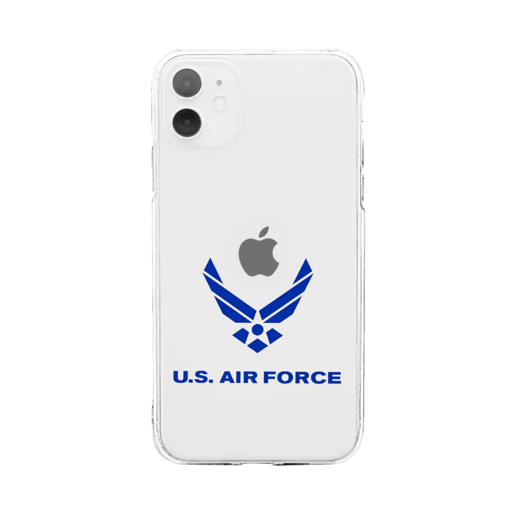 rikunosukeshopのU.S.A.F ロゴ　アイテム Soft Clear Smartphone Case