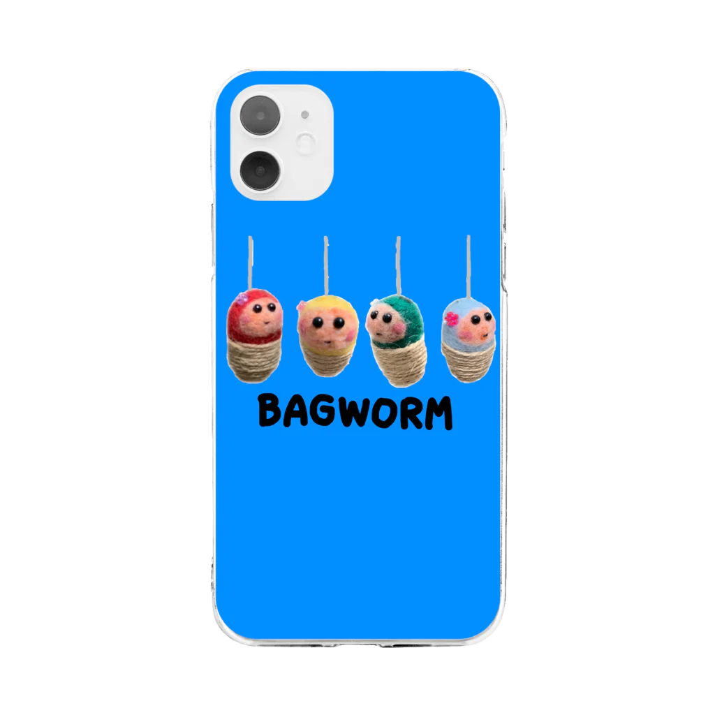 miritakaの時間のBAGWORM（青） Soft Clear Smartphone Case