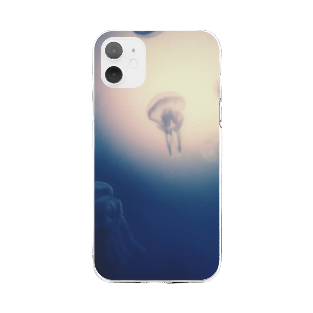 Petrichorの月夜の海月 Soft Clear Smartphone Case