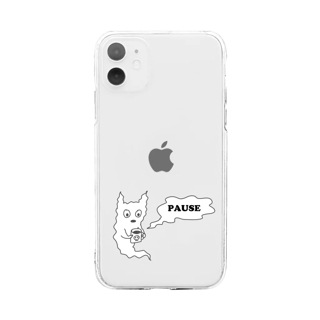 sinoop2 STOREのゴースト休憩中 Soft Clear Smartphone Case