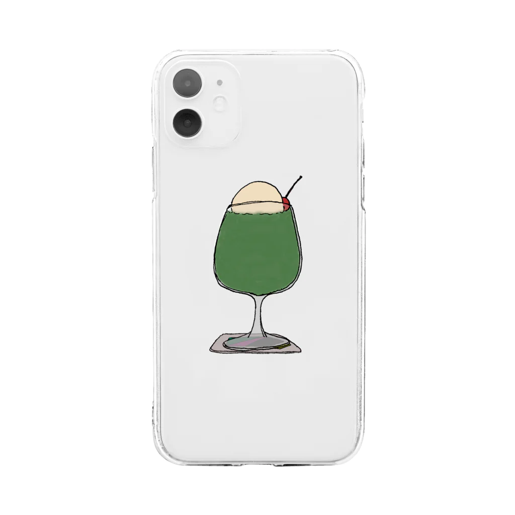 気ままに創作　よろず堂のメロンフロート Soft Clear Smartphone Case