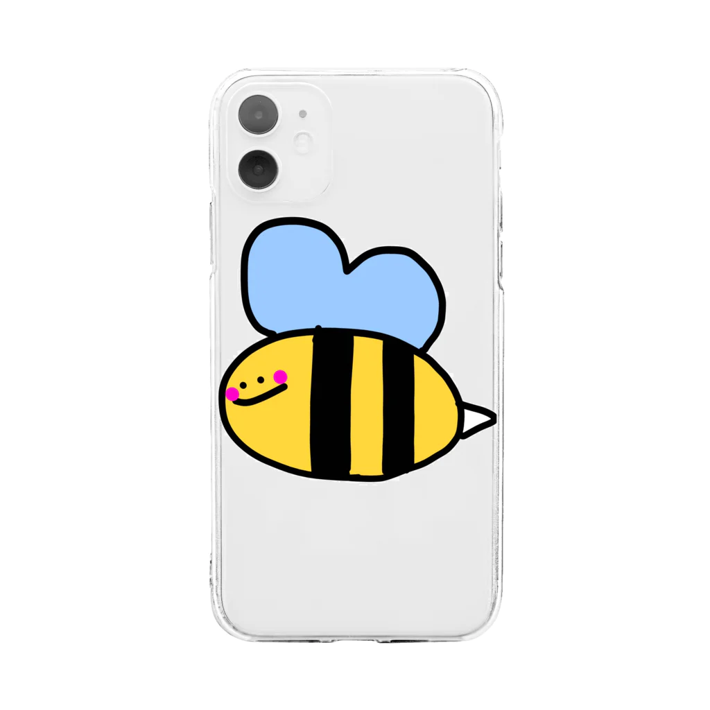 LoveAmooNのへんてこキャラクター はちさんの『びー』🐝💗 Soft Clear Smartphone Case