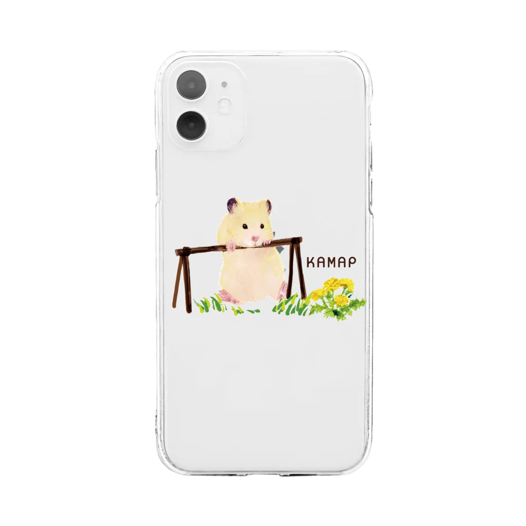 KAMAP ＆ Ricaの【KAMAP】タンポポとキンクマ Soft Clear Smartphone Case