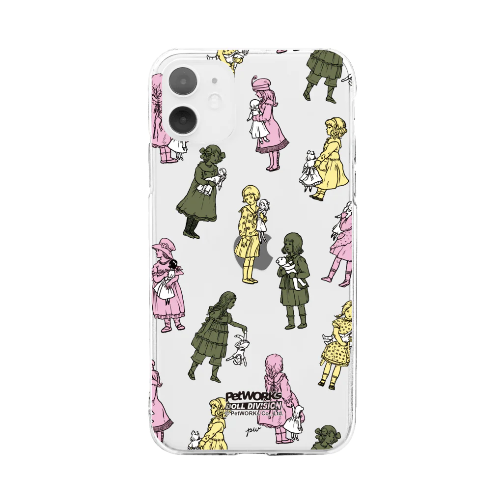 PetWORKs SUZURI Shopのお人形と少女 Soft Clear Smartphone Case