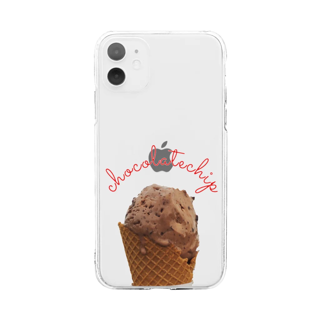 •~•のchocolate chip ice cream Soft Clear Smartphone Case