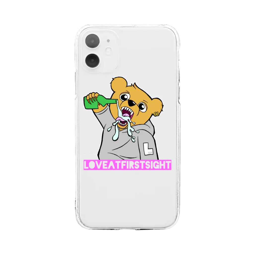 Lafs23のLafs23公式グッズ ｢くま｣ Soft Clear Smartphone Case