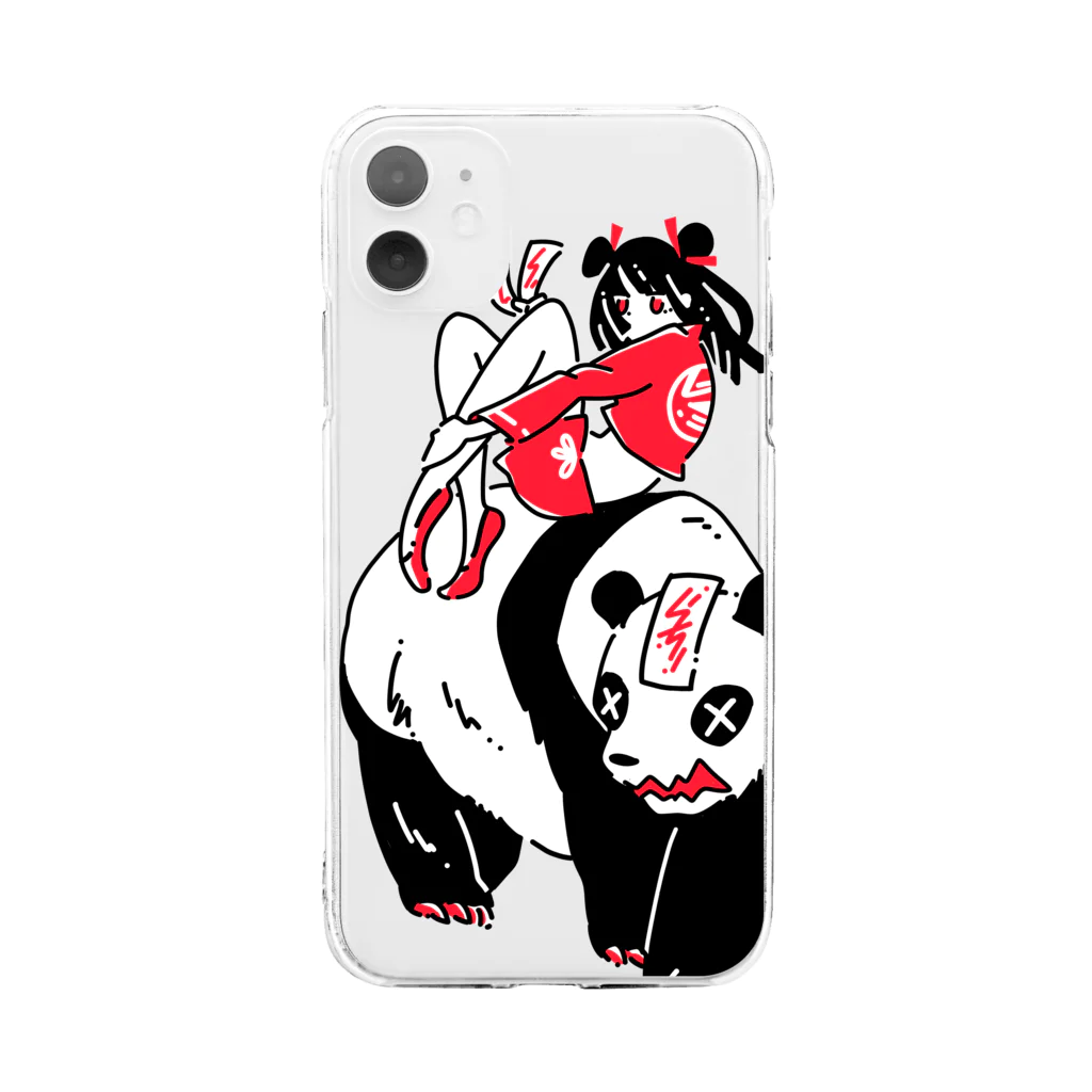 octpaco_きまぐれ商店のキョンシーパンダ_枠なし Soft Clear Smartphone Case