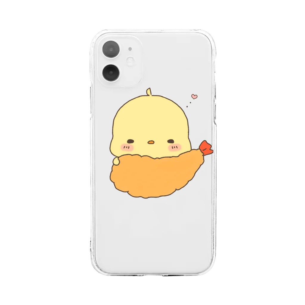 林檎🍎のひよことエビフライ Soft Clear Smartphone Case