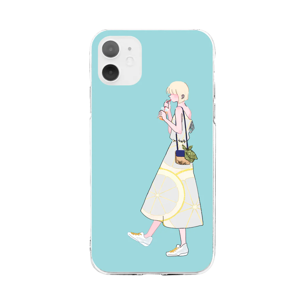 背骨のレモンガール Soft Clear Smartphone Case