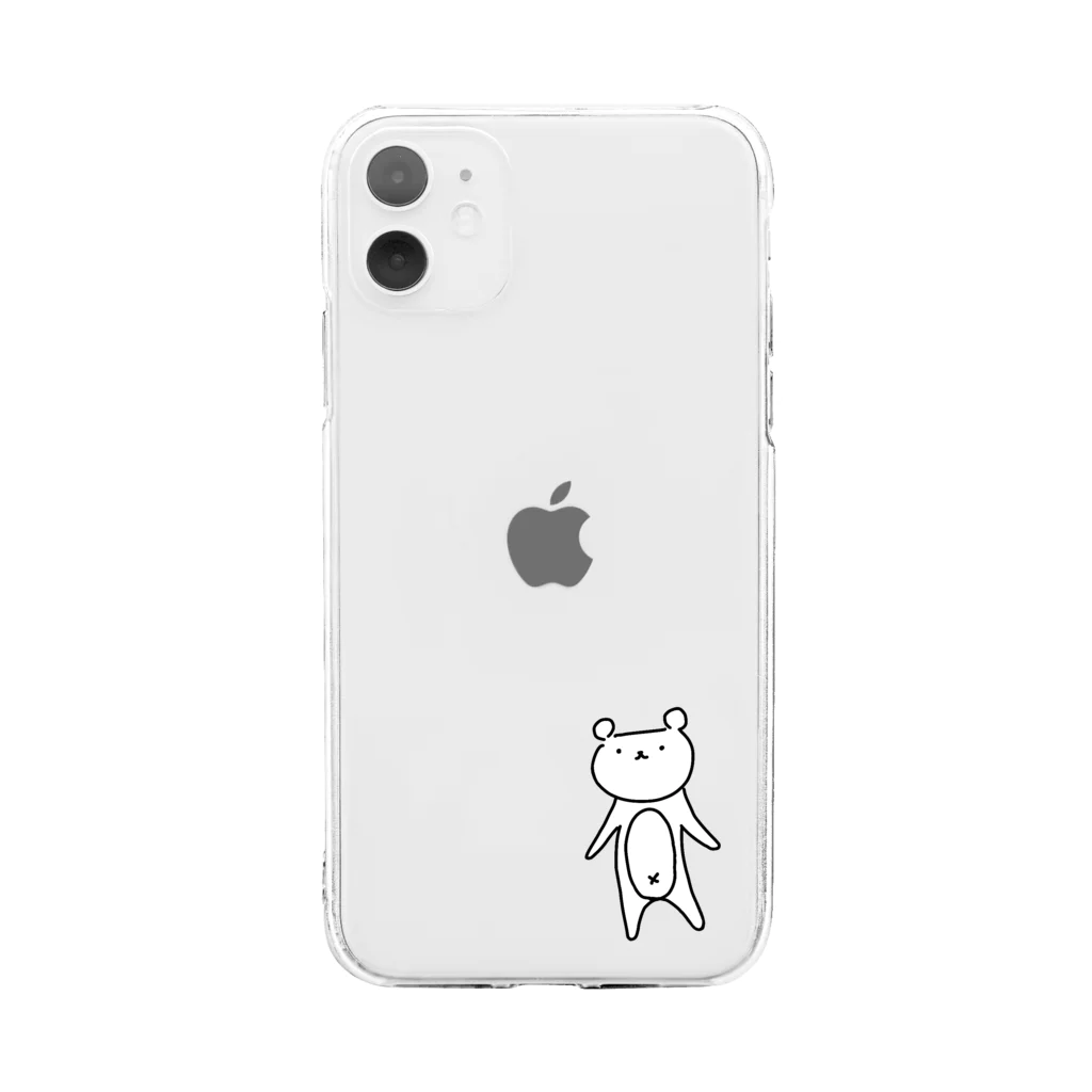 くまたんの店のくまたん(全身) Soft Clear Smartphone Case