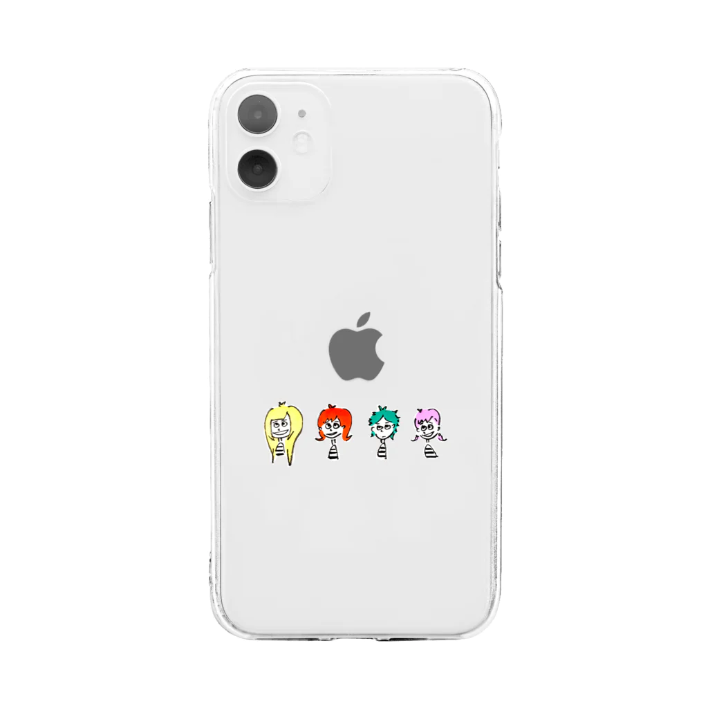 ハレルヤのなかよしボーダーズ Soft Clear Smartphone Case