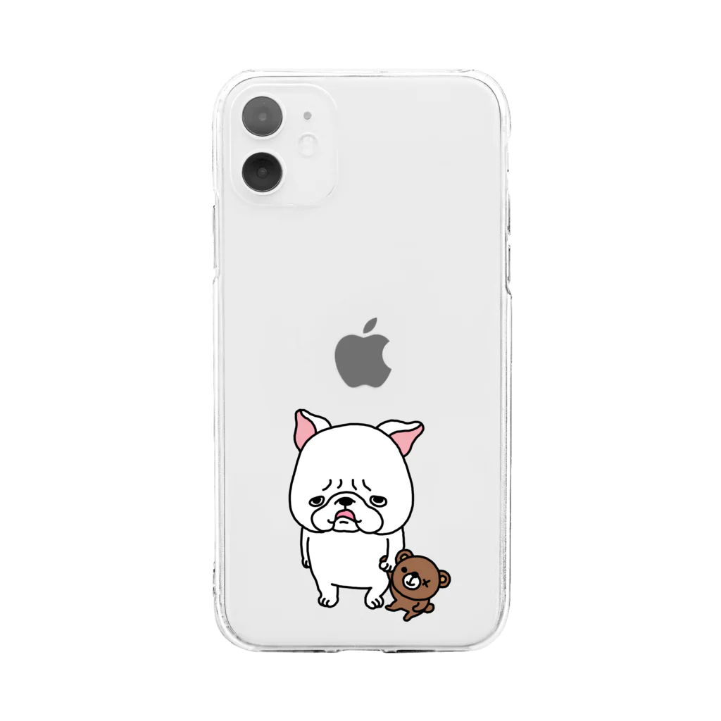 2216studioのふてくされ。 Soft Clear Smartphone Case