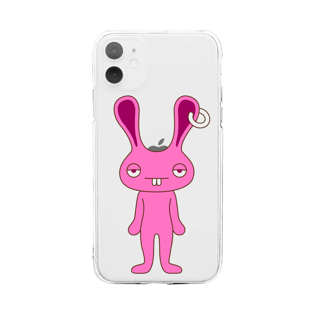 Planet Thomのピンクラビット Soft Clear Smartphone Case