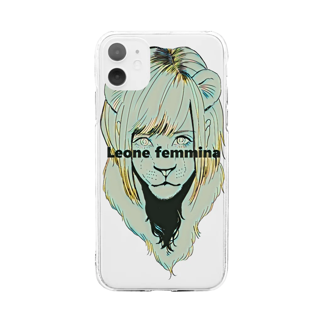 【みるかグッズ②】（SUZURI店）の【Leone femmina】 Soft Clear Smartphone Case