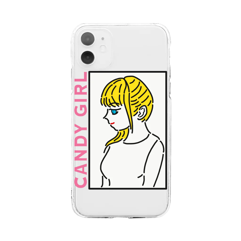 No common のCandy girl  Soft Clear Smartphone Case